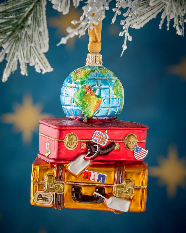 Stack of Suitcases Christmas Ornament